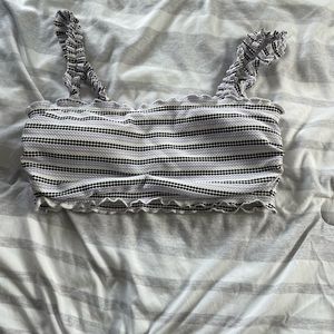 Target Ribbed Swim Suit Set Tube Top Straps Bikini Cut Bottom